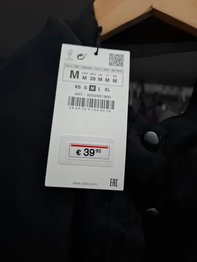 Blusa Zara Transparente Negra Talla M