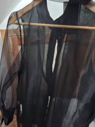 Blusa Zara Transparente Negra Talla M