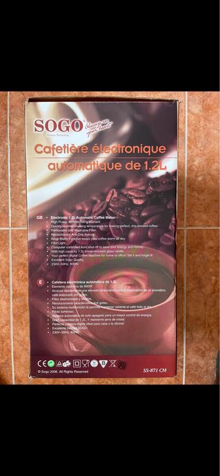 Cafetera Sogo Electrónica Automática 1,2L