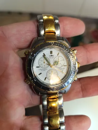 Orologio bicolore oro e argento