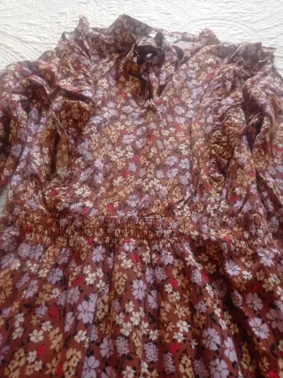 Vestido MIDI floral manga larga