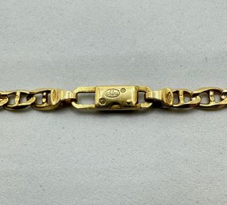 Cadena Barbada Barra de oro 18k, 19.25 g, 51 cm.