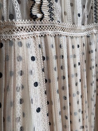 Vestido Zara M Beige Lunares