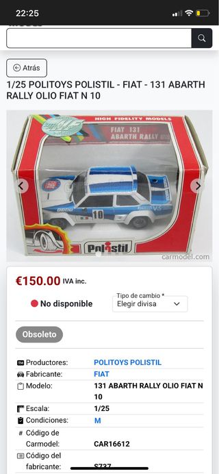 Coche Fiat 131 rally 1/25