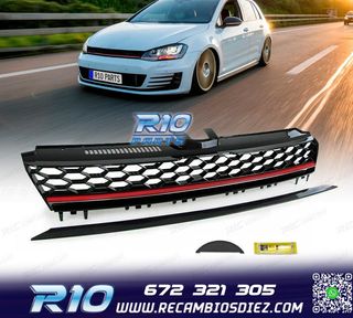 PARRILLA VOLKSWAGEN VW GOLF 7 VII 12-17 LOOK R NEGRO ROJO