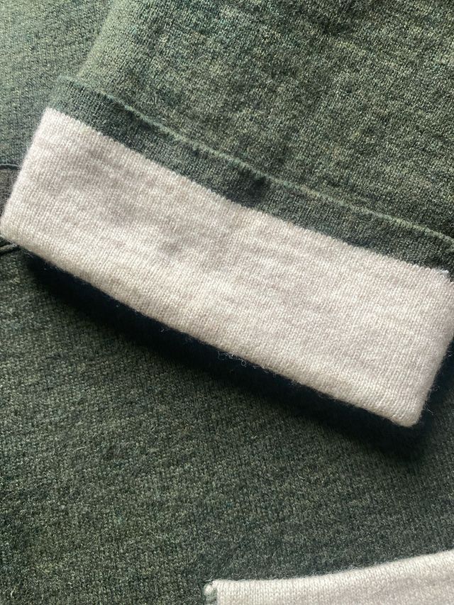 Trenca de lana verde y beige