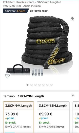 Cuerdas de Batalla Entrenamiento CrossFit 9m