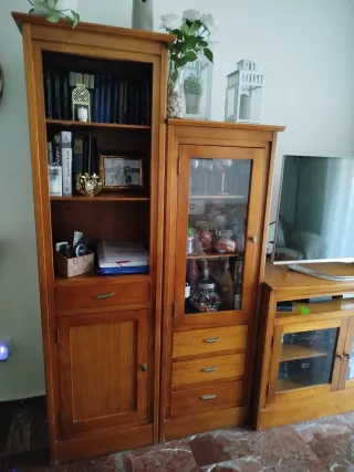 Mueble de salón de madera maciza de pino