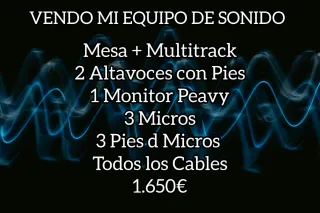 Equipo de Sonido Completo Mesa + Cables