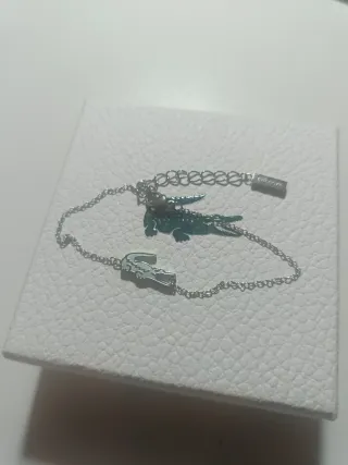 Pulsera Lacoste Cocodrilo Plateada