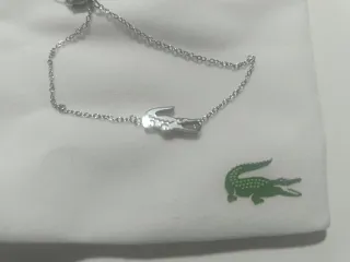 Pulsera Lacoste Cocodrilo Plateada