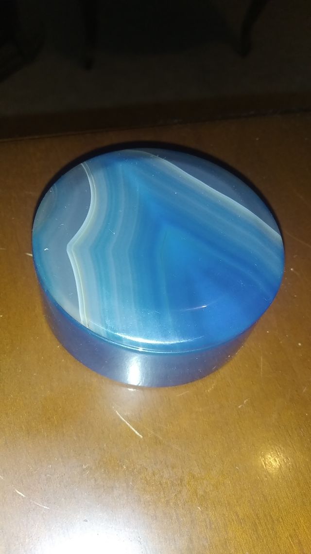 Portagioie in agata blu brasiliana