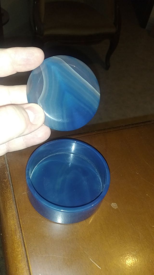 Portagioie in agata blu brasiliana