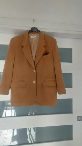 Giacca Lana e Cashmere Marrone Oro