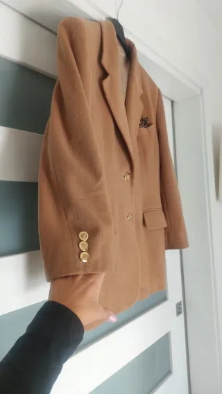 Giacca Lana e Cashmere Marrone Oro