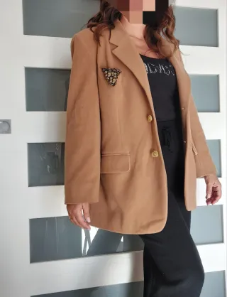 Giacca Lana e Cashmere Marrone Oro