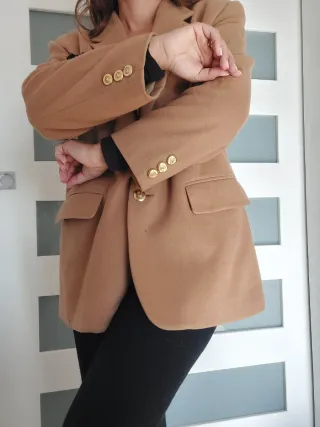 Giacca Lana e Cashmere Marrone Oro