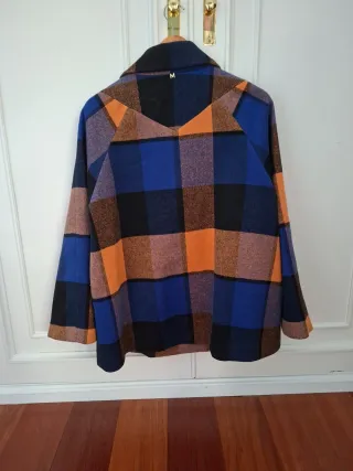 Abrigo lana cuadros Lola Casademunt Talla M-L