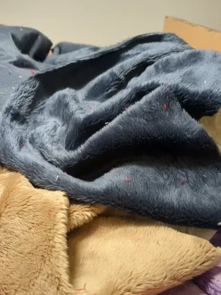 Retales tela Minky pelito varios colores