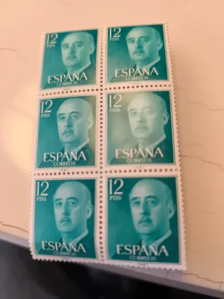 Lote 6 Sellos España 12 Ptas Franco