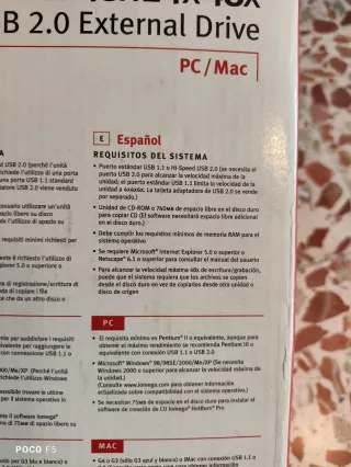 Grabadora CD-RW Iomega Externa