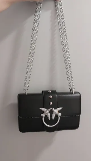 Borsetta Pinko nera con uccellini