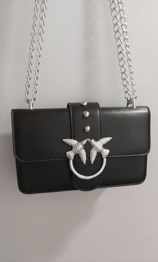 Borsetta Pinko nera con uccellini