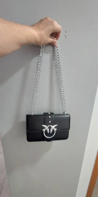 Borsetta Pinko nera con uccellini