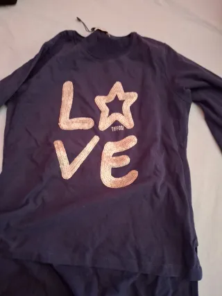 Sudadera Tiffosi azul lentejuelas LOVE talla13-14