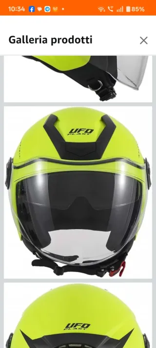 Casco Urban Moto UFO Plast Xs Giallo Fluorescente