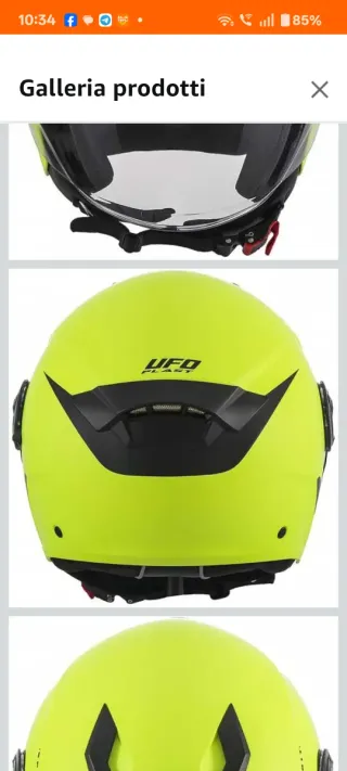 Casco Urban Moto UFO Plast Xs Giallo Fluorescente