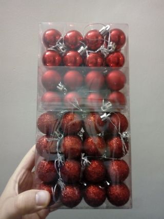 Lotto 96 palline Natale rosse