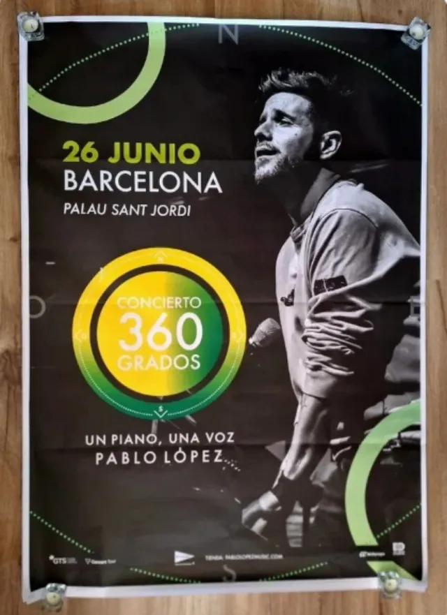 Cartel Concierto Pablo López Barcelona 26 Junio
