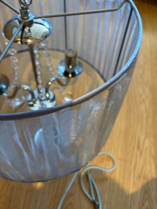 Lámpara colgante tela y cristal