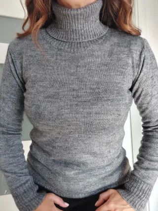 Maglione lana e mohair grigio