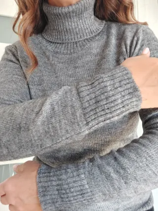 Maglione lana e mohair grigio