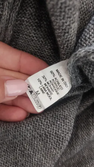 Maglione lana e mohair grigio