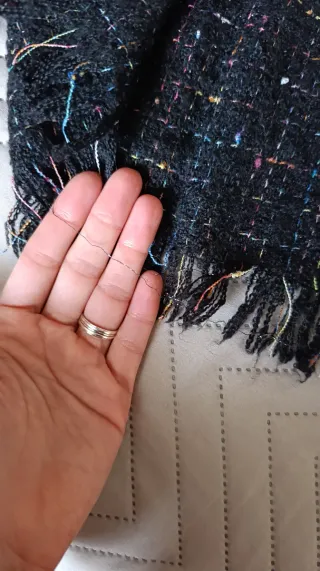 Sciarpa donna nera oversize