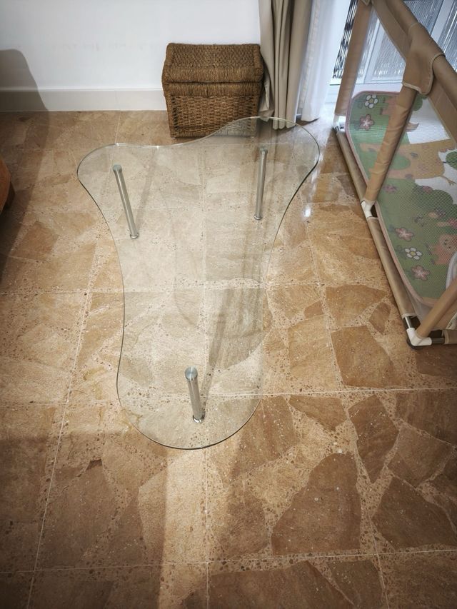 Mesas de centro cristal y metal