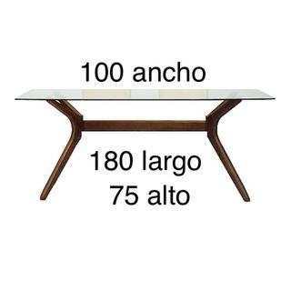 Tavolo da Pranzo in Cristallo e Noce