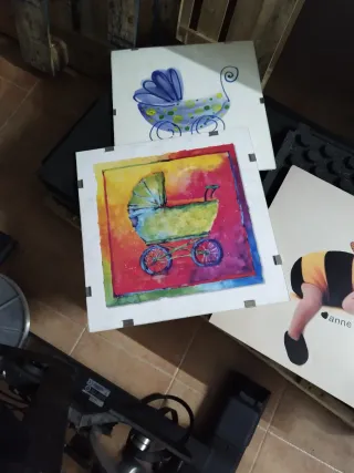 Pack de varios cuadros decorativos Cochecito Bebé