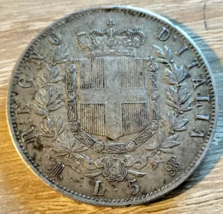 5 Lire 1869 M Vittorio Emanuele II