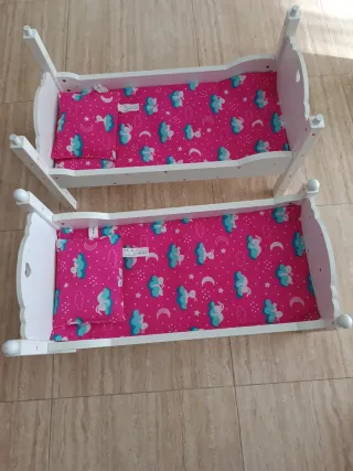 Cuna y trona de juguete conejo y nube