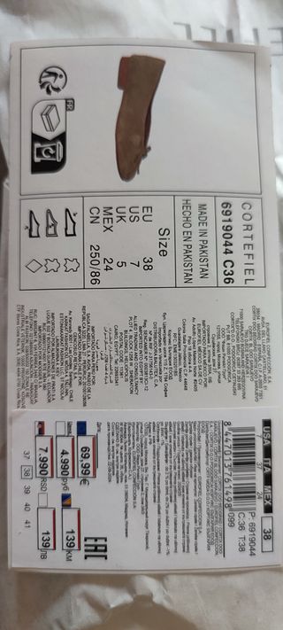 Bailarinas ante marrón Talla 38 CORTEFIEL