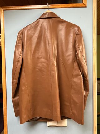 Americana de cuero hombre marrón