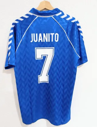 Camiseta Juanito 7 Azul futbol retro vintage T.XL