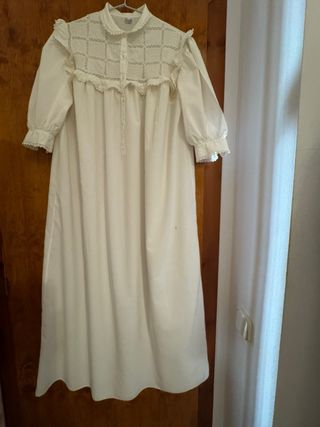 Camisón Blanco Hecho a Mano Años 50