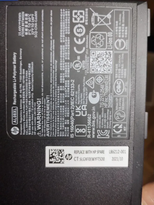 Batteria Originale HP ZBook Fury 15/17 G7 G8 L8621