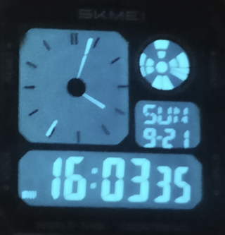 Reloj LCD vintage retro 80,Twin Graph, blanco