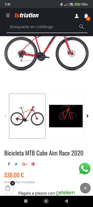 Bicicleta Montaña cube 29" como nueva talla N